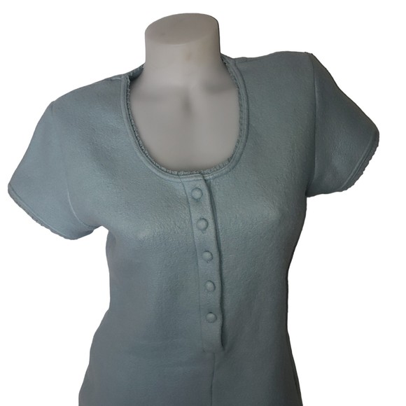 Victoria's Secret Country Blue One Piece Fleece Sleep Romper Size Medium - Picture 3 of 6